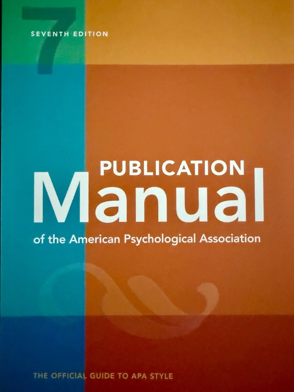 APA Publication Manual, 7th Edition - Orange/Turquoise Cover